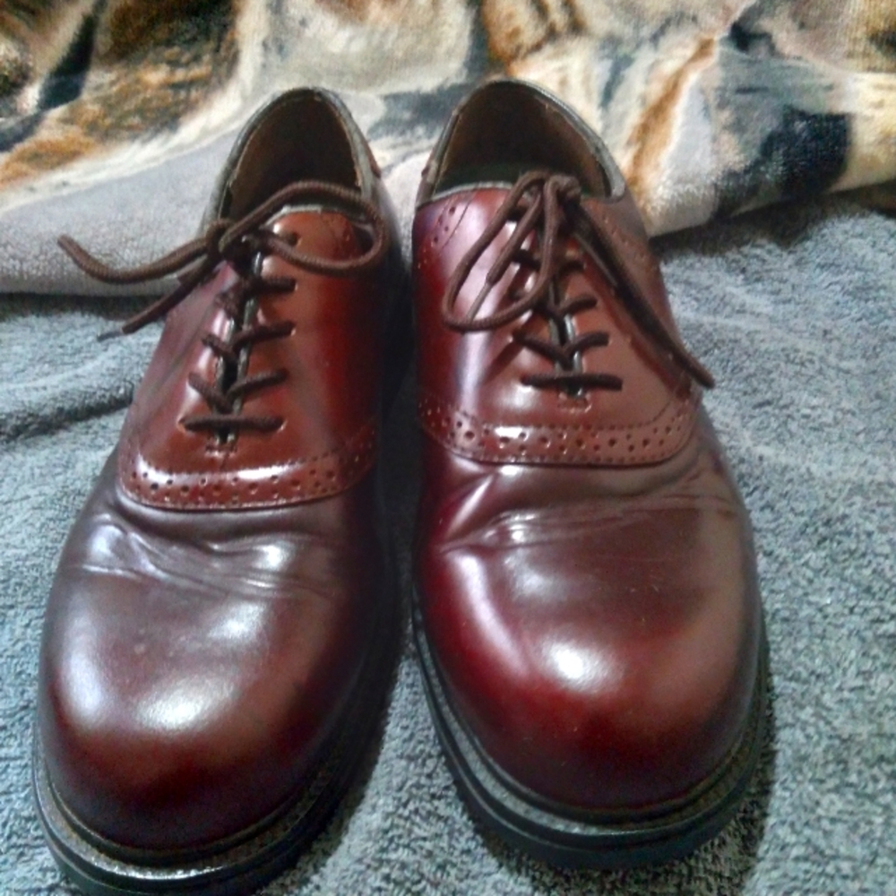 ⭐️ Nunn Bush size 9.5M two-tone brown leather Oxford style #81129-51